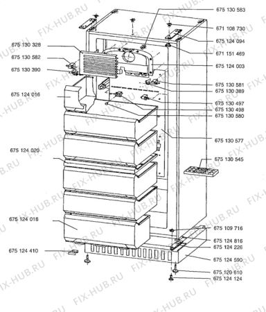 Взрыв-схема холодильника Aeg A2792-1GA - Схема узла Cabinet + armatures