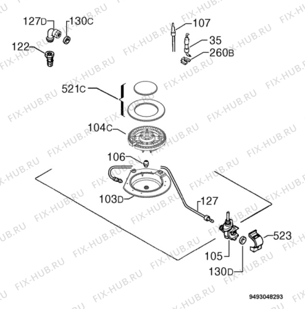 Взрыв-схема плиты (духовки) Electrolux EHG30810X - Схема узла Functional parts 267