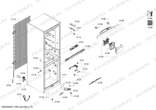 Схема №3 KG39E2L4A, Siemens с изображением Инструкция по эксплуатации для холодильной камеры Siemens 18002323