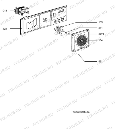 Взрыв-схема плиты (духовки) Electrolux EOB33100X - Схема узла Hot air equipment