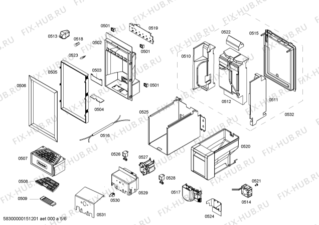 Схема №6 T18ID80NRP с изображением Шина для холодильной камеры Bosch 00669513