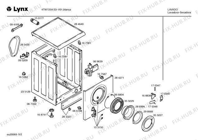 Схема №5 4TW725A LYNX 4TW725A с изображением Ручка выбора температуры для стиралки Bosch 00168335