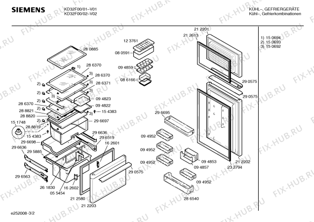 Схема №2 KD32F00 с изображением Компрессор для холодильника Siemens 00141664
