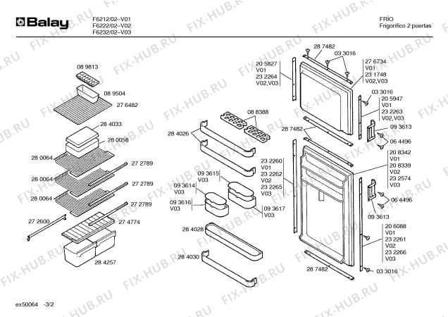 Схема №3 KSV2800 с изображением Реле для холодильной камеры Bosch 00035122