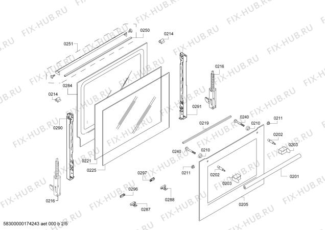 Взрыв-схема плиты (духовки) Bosch HBA64B251B H.BO.PY.L3D.IN.GYFAM.B2/.X.E3_COT/ - Схема узла 02