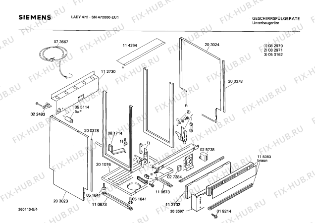 Взрыв-схема посудомоечной машины Siemens SN472000 - Схема узла 04