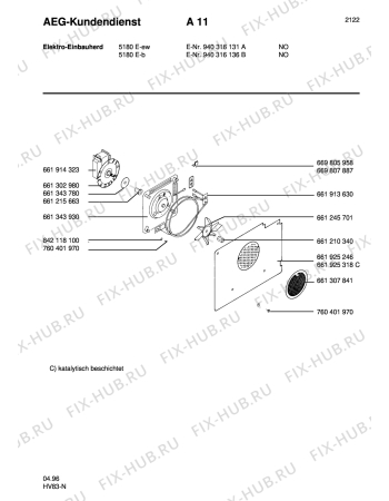 Взрыв-схема плиты (духовки) Aeg 5180E-W NSF - Схема узла Section4