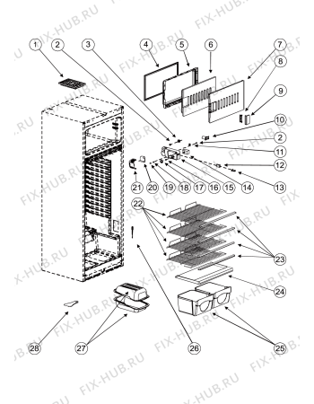 Схема №4 SD167 (F050041) с изображением Декоративная панель для холодильной камеры Indesit C00256941