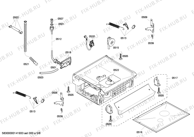 Взрыв-схема посудомоечной машины Bosch SGS55E32FF - Схема узла 05