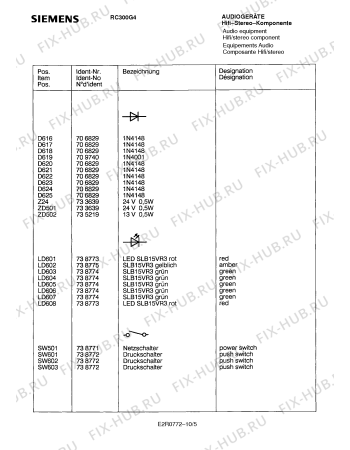 Схема №10 RC300G4 с изображением Сервисная инструкция для аудиоаппаратуры Siemens 00535404