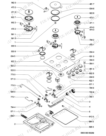 Схема №1 TMZ 3304-1SW с изображением Поверхность для электропечи Whirlpool 481245068235