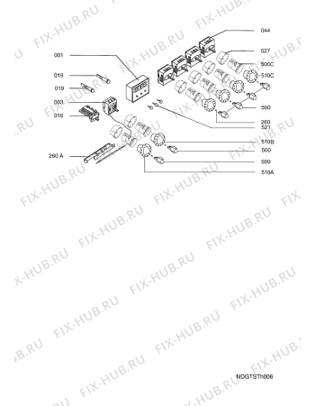 Взрыв-схема плиты (духовки) Aeg Electrolux EKC 6654-X - Схема узла Functional parts 267