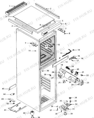 Взрыв-схема холодильника Tricity Bendix CPD8W - Схема узла Cabinet + furniture (extra)