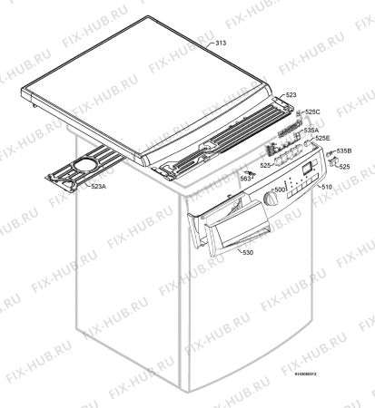 Взрыв-схема стиральной машины Zanussi ZWH7100C - Схема узла Command panel 037