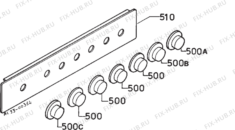 Взрыв-схема плиты (духовки) Zanussi HM40P - Схема узла Command panel 037