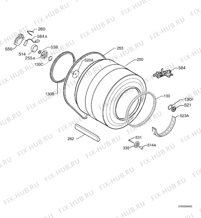 Взрыв-схема сушильной машины Arthurmartinelux ADC5334 - Схема узла Functional parts 267