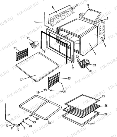 Взрыв-схема плиты (духовки) Electrolux 23464 - Схема узла H10 Main Oven Cavity (large)