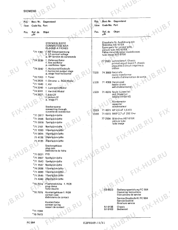 Взрыв-схема телевизора Siemens FC5642 - Схема узла 11