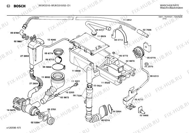 Взрыв-схема стиральной машины Bosch WUK5310 - Схема узла 05
