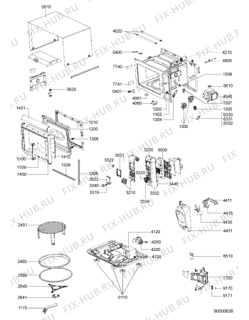 Схема №1 FT 337 /1 SL с изображением Корпусная деталь для микроволновки Whirlpool 480120100175