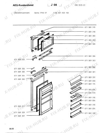 Схема №1 SANTO 3440 DT с изображением Рукоятка для холодильной камеры Aeg 8996710693251
