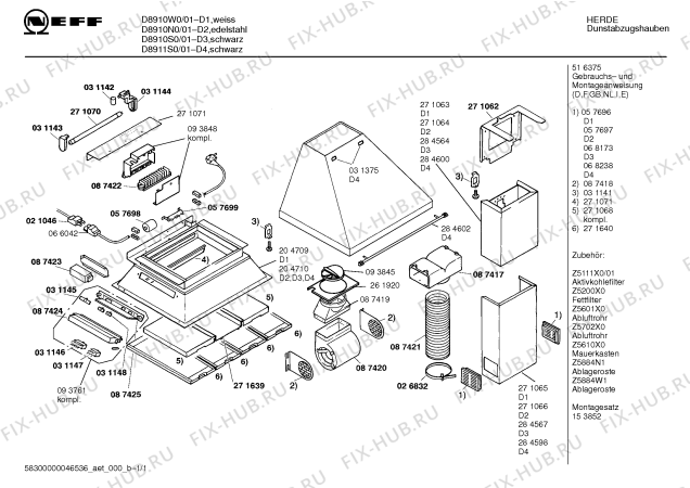 Схема №1 D8910W0 DK 35 с изображением Вентиляционная решетка для вытяжки Bosch 00057696