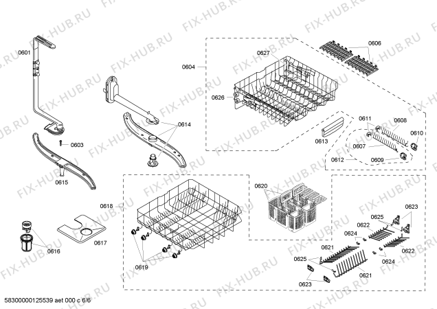 Взрыв-схема посудомоечной машины Bosch SHX45M05UC - Схема узла 06