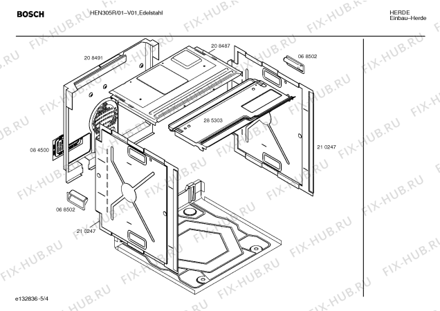 Взрыв-схема плиты (духовки) Bosch HEN305R - Схема узла 04