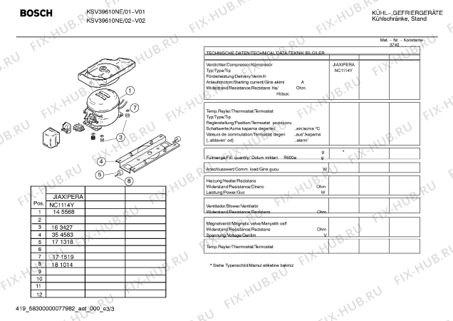 Взрыв-схема холодильника Bosch KSV39610NE - Схема узла 03