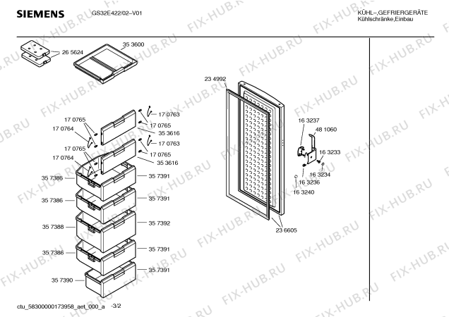 Взрыв-схема холодильника Bosch GSE34461SD - Схема узла 02
