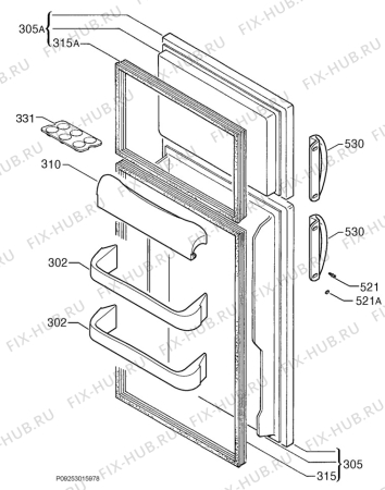 Взрыв-схема холодильника Zanker ZKD181 - Схема узла Door 003