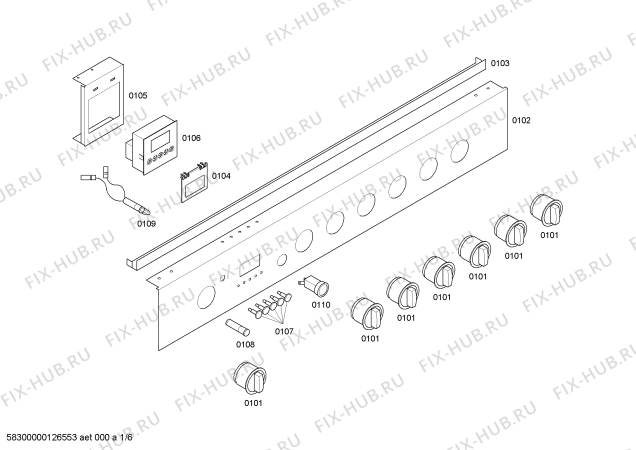 Схема №6 HSK66K44EB PROFESSIONAL с изображением Переключатель для плиты (духовки) Bosch 00419298