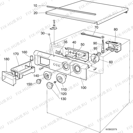 Взрыв-схема стиральной машины Electrolux EW970C - Схема узла W30 Panel,User manual B