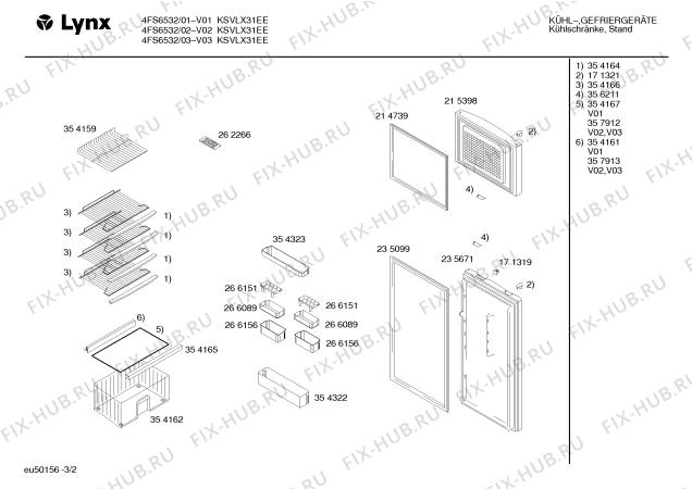 Схема №3 4FS6532 ksvlx31ee с изображением Дверь для холодильной камеры Bosch 00215398