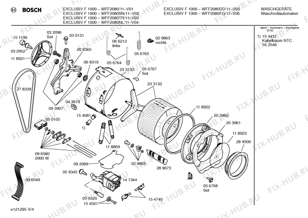 Схема №5 WFF2080DD EXCLUSIV F 1000 с изображением Вставка для ручки для стиралки Bosch 00096674