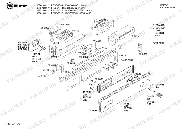 Взрыв-схема плиты (духовки) Neff B1172G0GB GB1031.11LPCGAT - Схема узла 02