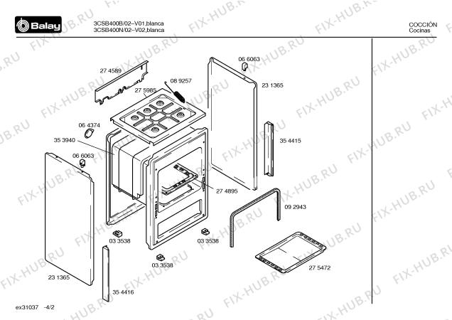 Схема №4 3CSB400B с изображением Панель для электропечи Bosch 00433980