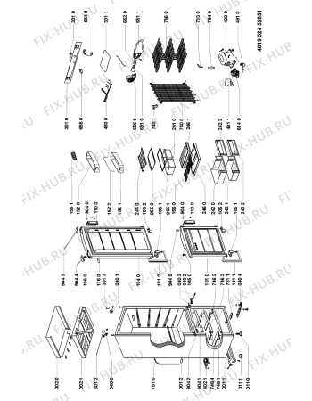 Схема №1 ARC 5522/IX с изображением Дверца для холодильника Whirlpool 481241619845