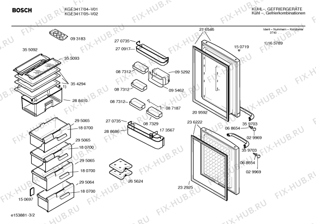 Схема №3 KGE3417 с изображением Руководство Bosch 00526887