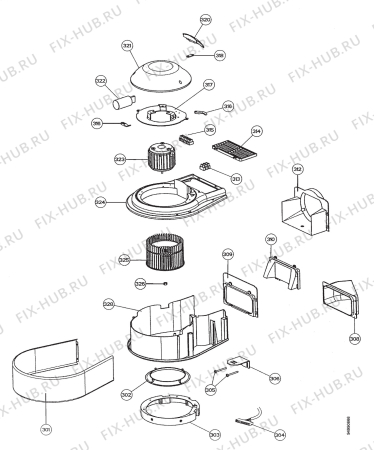 Взрыв-схема вытяжки Zanussi ZHC914X - Схема узла Section 3