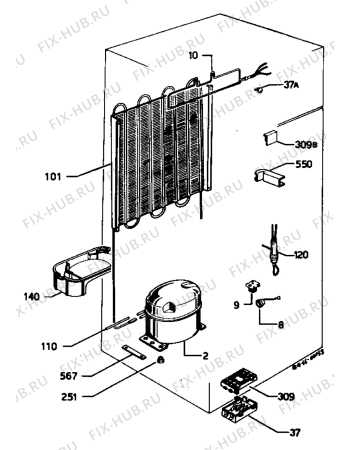 Взрыв-схема холодильника Marijnen CM184DT - Схема узла Refrigerator cooling system