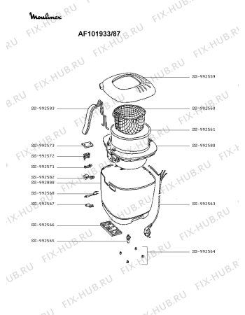 Схема №1 FF104230/89 с изображением Рукоятка для электрофритюрницы Tefal SS-992583