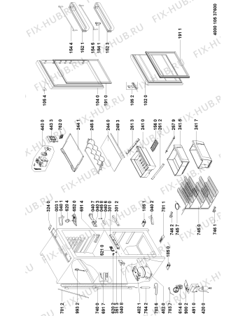 Схема №1 ART 920/A+ с изображением Лоток (форма) для холодильной камеры Whirlpool 481010439404