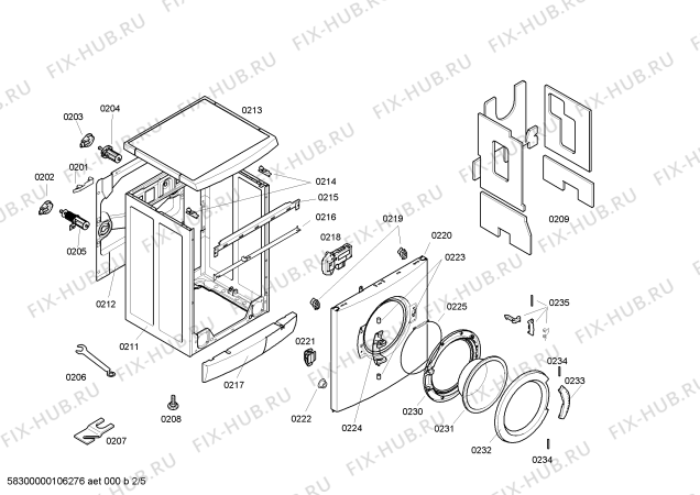 Взрыв-схема стиральной машины Bosch WFO2842 Maxx WFO2842 - Схема узла 02