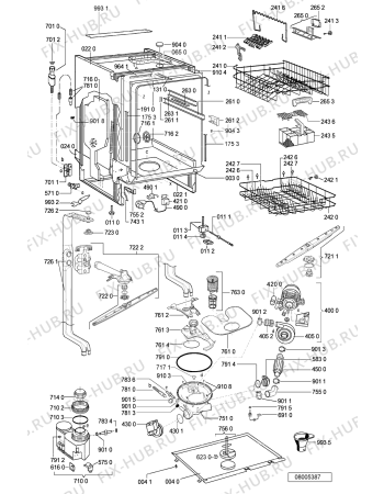 Схема №1 GSFH 1496 WS с изображением Обшивка для посудомойки Whirlpool 481245373247