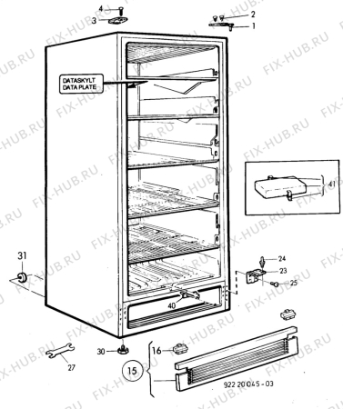 Взрыв-схема холодильника Arthurmartinelux AU2108W - Схема узла C10 Cabinet