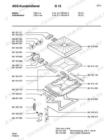 Взрыв-схема плиты (духовки) Aeg COMP. 7350U-W - Схема узла Section3