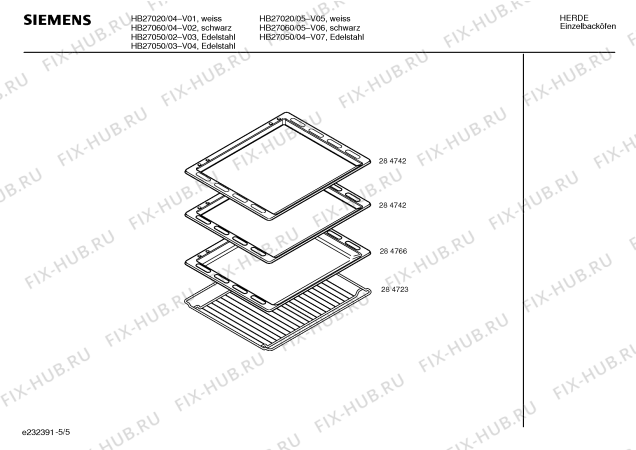 Схема №5 HB27060 с изображением Инструкция по эксплуатации для духового шкафа Siemens 00521293
