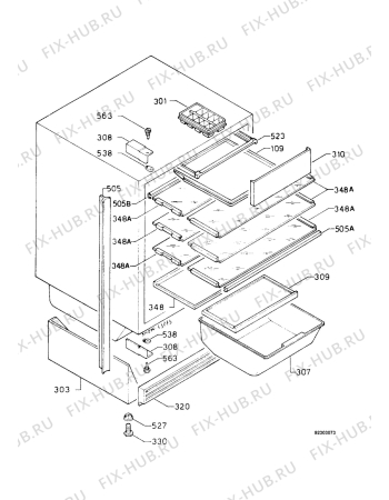 Взрыв-схема холодильника Zanussi ZU4150 - Схема узла Housing 001