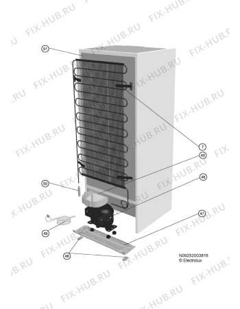 Взрыв-схема холодильника Zanussi ZRB320WO - Схема узла Cooling system 017